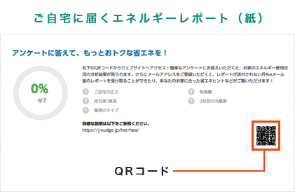 ご自宅に届くエネルギーレポート（紙）